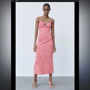 Zara Pink Sheath Midi Dress